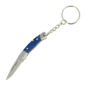 Golan EDC Keyring Knife in Blue Open View. EDC Warehouse.