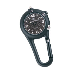 Smith & Wesson Carabiner Watch. Perfect to clip onto anything with a loop. Shown on white.