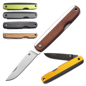 Whitby Kent Pocket Knife shown in various colours on a white background.