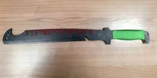 A banned under UK Knife laws Zombie Knife.