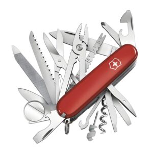 Victorinox SwissChamp. One of the best and most recognizable multitools of all time. SwissChamp shown with all tools open on a white background.