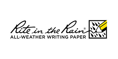 Rite in the rain logo on a white background. 