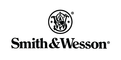 Smith & Wesson wordmark with monogram graphic. 